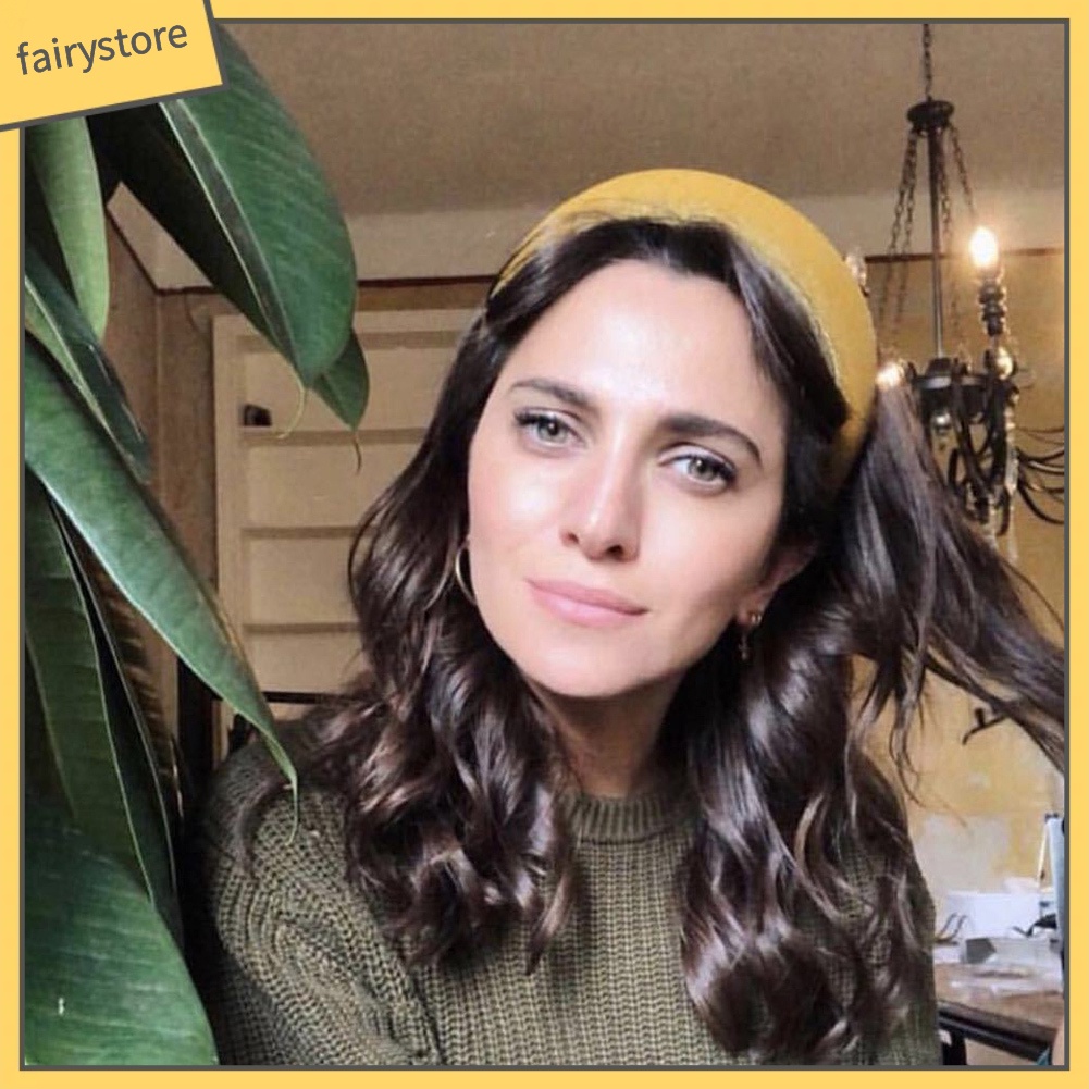 Băng Đô Cài Tóc Bằng Xốp Mềm Màu Trơn Thời Trang Cho Nữ