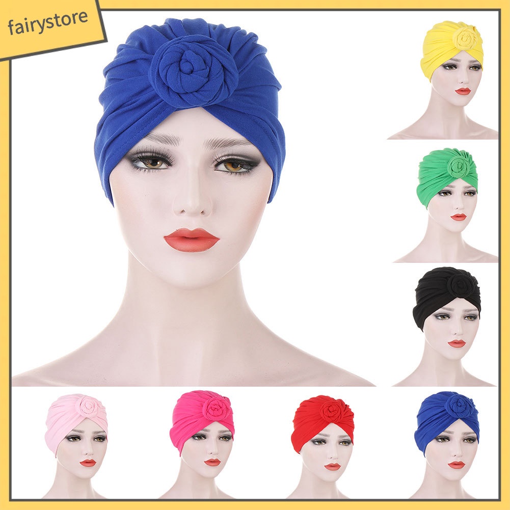 Mũ Trùm Đầu Cotton Màu Trơn Thắt Nút Thời Trang Cho Nữ