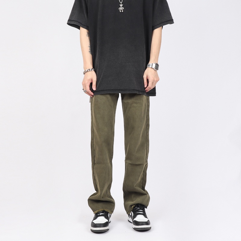 Quần Dài Dáng Suông Rộng Phối Túi Phong Cách Retro Dành Cho Nam Giới