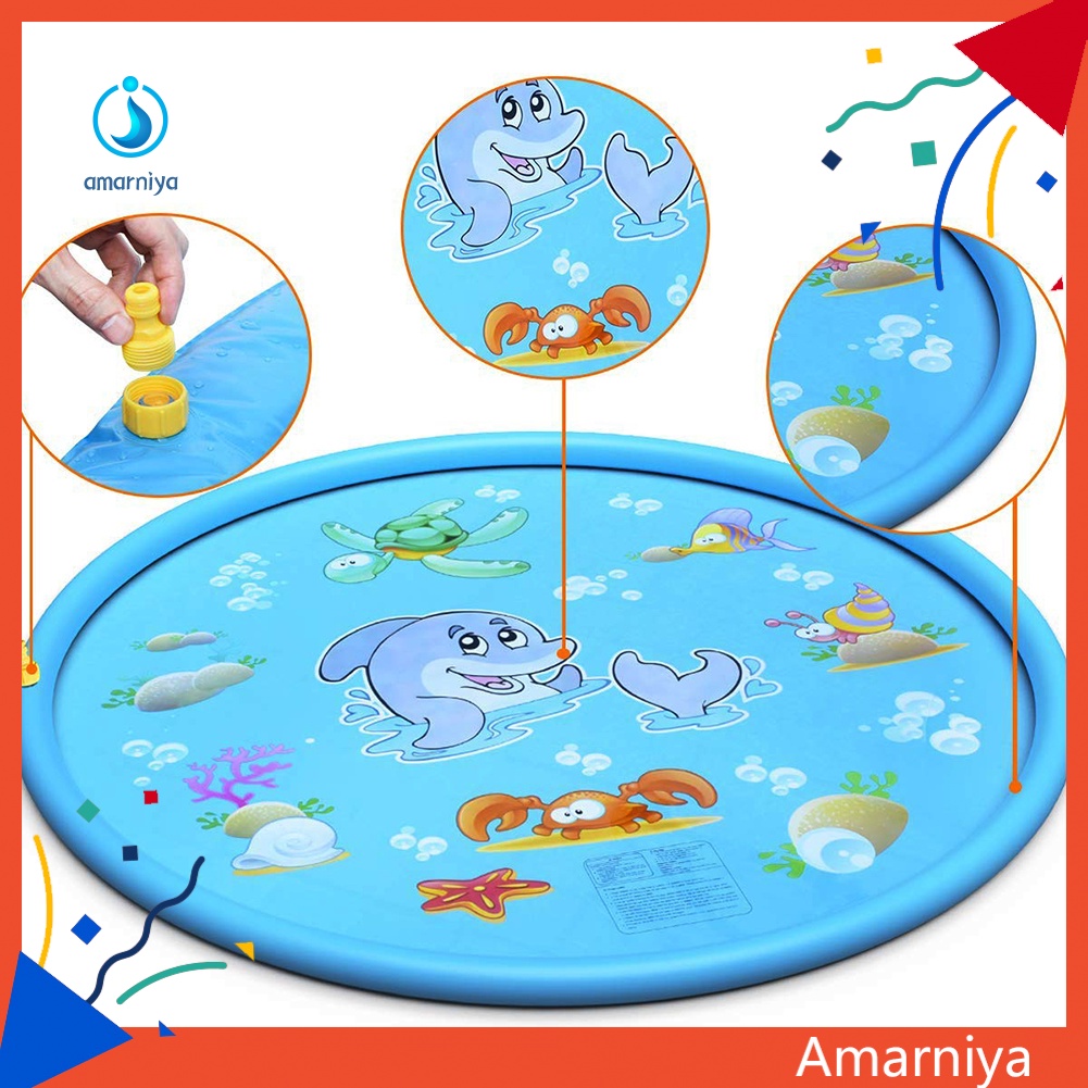 Thảm Bơm Hơi Phun Nước Cho Bé Chơi Mùa Hè Kích Thước 100 / 150 / 170cm