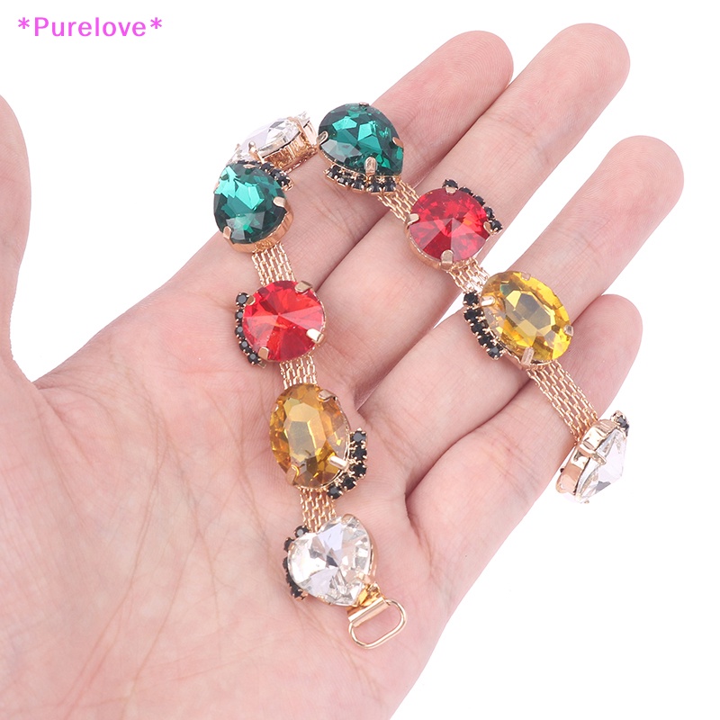 1 Khóa Dây Xích Đính Đá Trang Trí Giày Sandal / Bikini DIY Mới