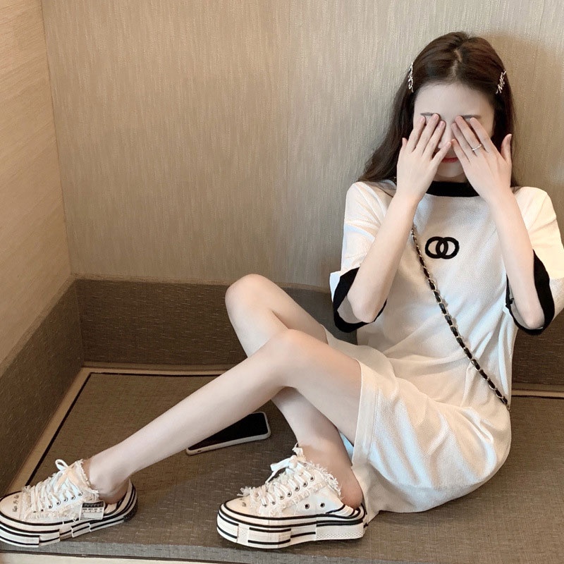 Đầm Thun Mỏng Dáng Rộng In Họa Tiết Thời Trang Mùa Hè Mới