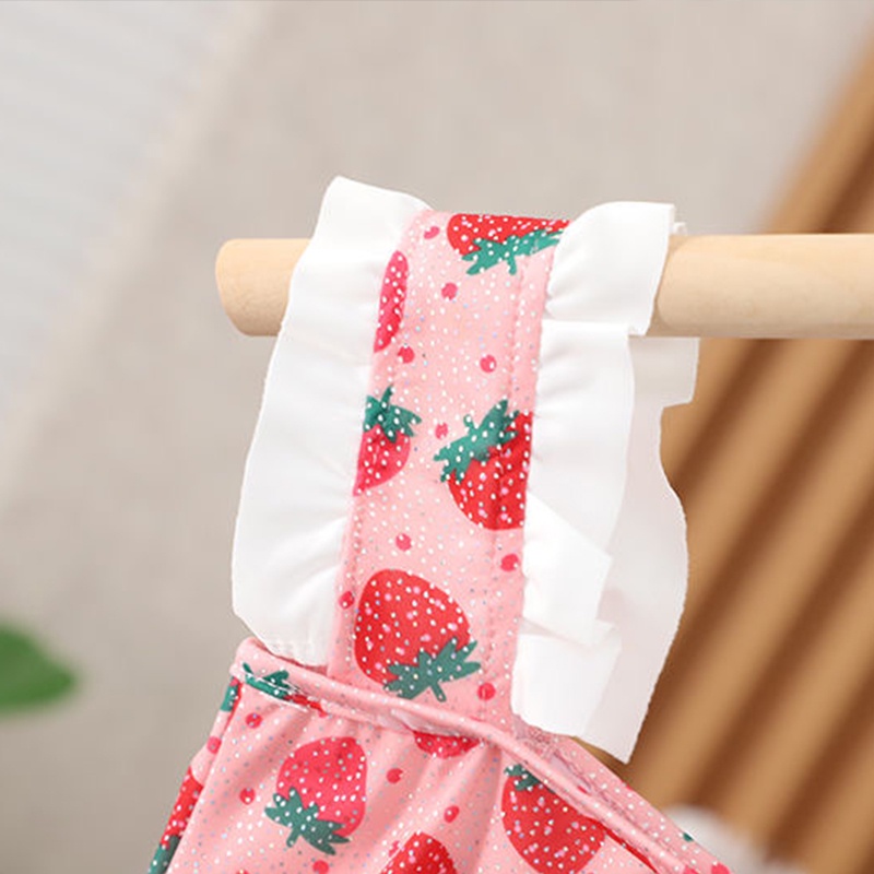 Bộ Đồ Bơi In Họa Tiết Dâu Tây Màu Sắc Xinh Xắn Thời Trang Cho Bé Gái Từ 1-6