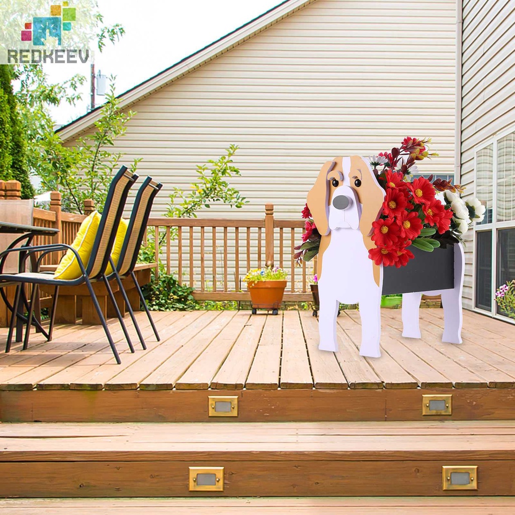 Chậu Hoa Bằng Nhựa PVC Hình Chú Chó Hoạt Hình Dễ Thương