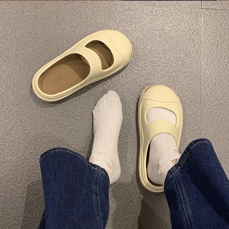 Dép Bít Mũi Chống Trượt Họa Tiết Mặt Cười Thời Trang Mùa Hè 2023 Phong Cách Mới Cho Nữ