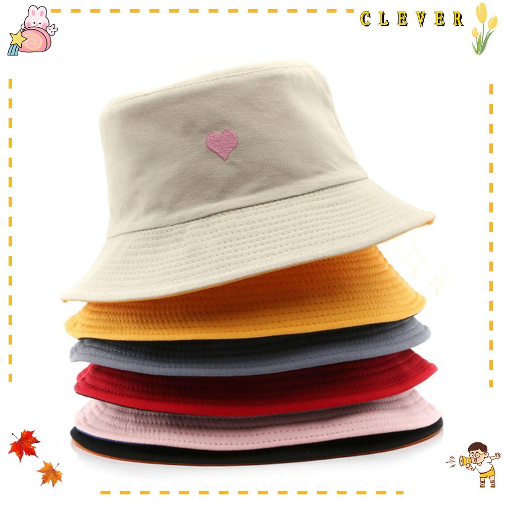 Nón Tai Bèo Hai Mặt Thêu Họa Tiết Trái Tim