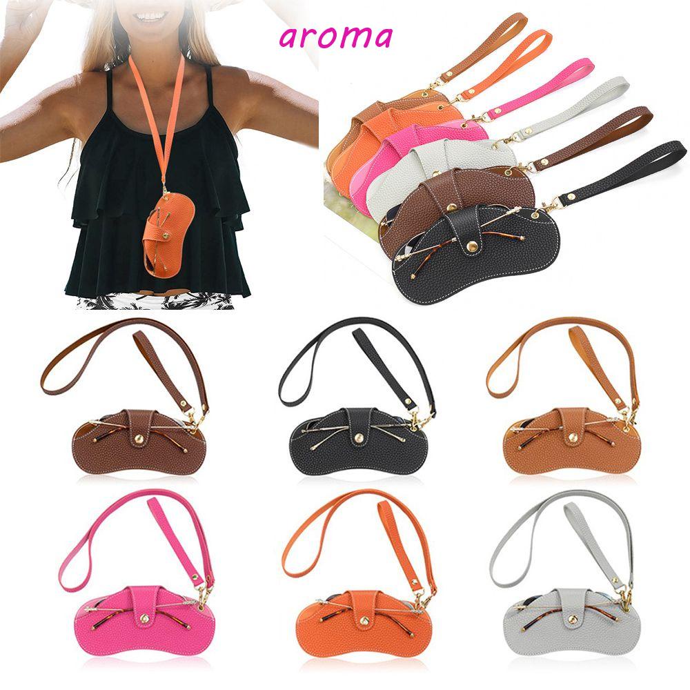 Túi Da PU Mềm Đựng Mắt Kính Có Khóa Đeo Cổ Thời Trang Cho Nam