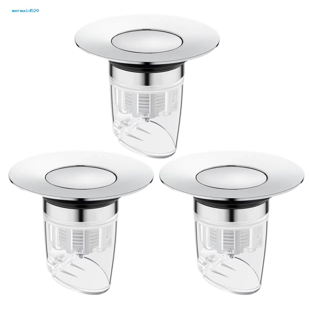 Me.b Set 3 Miếng Chặn Lỗ Thoát Nước Bồn Tắm Cỡ Lớn Dễ Làm Sạch Khử Mùi Tốt