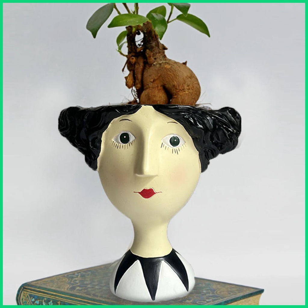 Chậu Trồng Cây Hình Khuôn Mặt Dùng Trang Trí Trong Nhà / Ngoài Trời