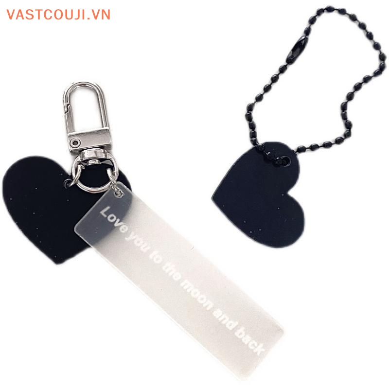 Móc Khóa Hình Đám Mây Và Trái Tim Màu Đen Gắn Chuông Thời Trang Dành Cho Cặp Đôi