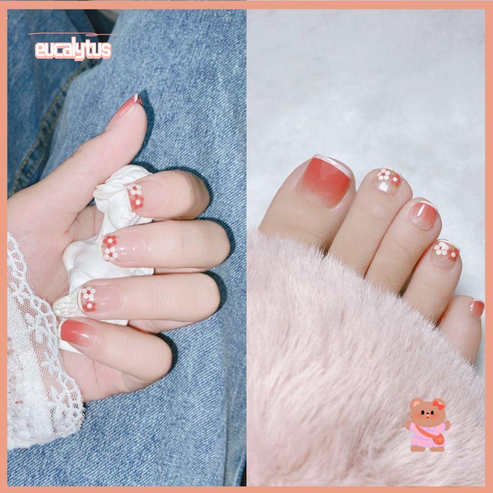 Bộ Móng Chân Giả Đầu Vuông Thời Trang Cho Nữ