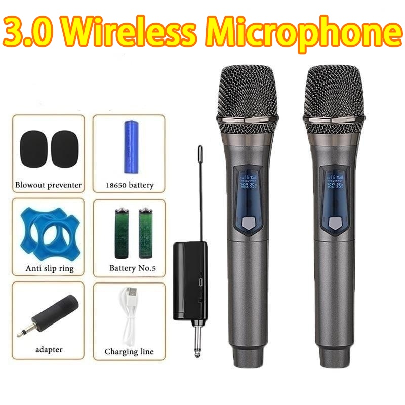 Micro Cầm Tay Không Dây UHF 30m Có Thể Sạc Lại Dùng Để Hát Karaoke / Đám Cưới / Hát Tại Nhà