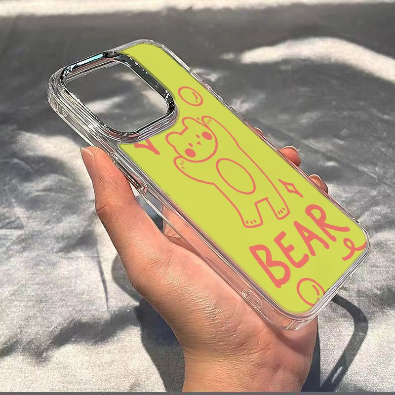 ✅Ốp Điện Thoại Dẻo Họa Tiết Chú Gấu Dễ Thương Chống Sốc Kèm Giá Đỡ Cho Iphone12Max7 IQK0 811 xs Apple 13 / 14pro