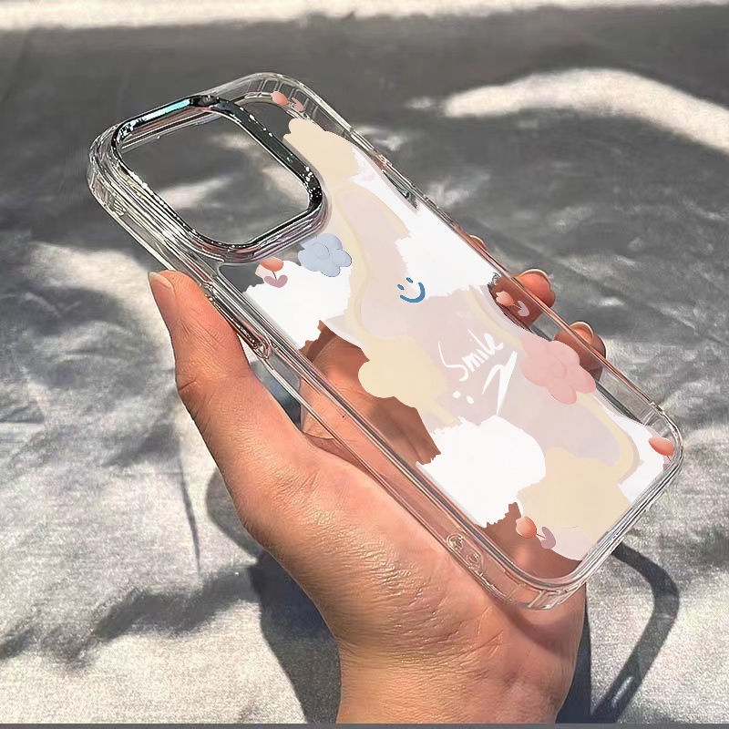 ✅Ốp Điện Thoại Mềm Chống Sốc Họa Tiết Mặt Cười Vẽ Tay Đơn Giản Cho Apple Iphone 13iPhone12 14pro max 7811 plus MC7O