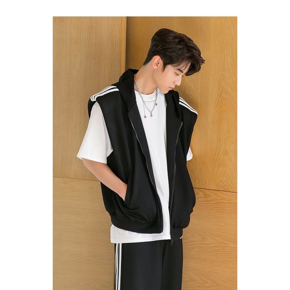 Set Đồ Thể Thao Form Rộng Họa Tiết Kẻ Sọc Thời Trang Mùa Xuân Cho Nam