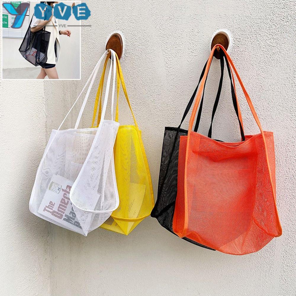 YVE Túi Lưới Đeo Vai Trong Suốt Sức Chứa Lớn Có Thể Tái Sử Dụng