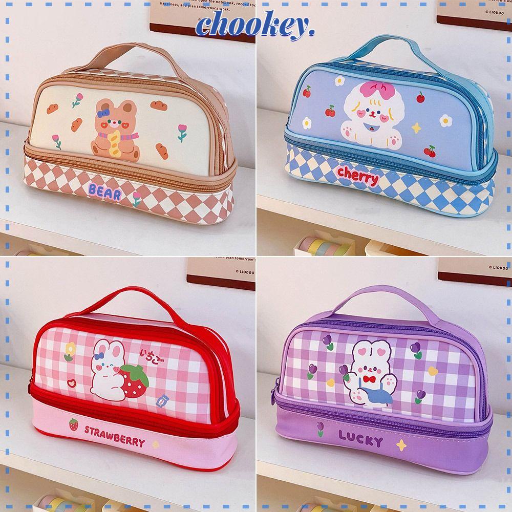 CHOOKEY Túi Đựng Bút Hai Ngăn Cỡ Lớn Tiện Lợi Chất Lượng