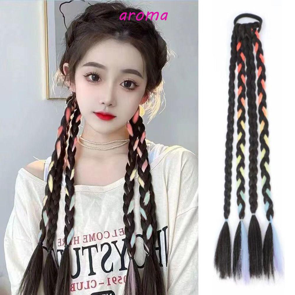 Tóc Giả Thắt Bím Đuôi Ngựa Bằng Cao Su Tự Nhiên Vô Hình Chất Lượng Cao Thời Trang Cho Nữ