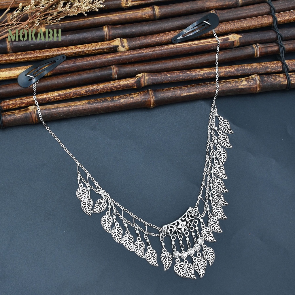 Kẹp Tóc Hình Chuỗi Xích Hai Lớp Phong Cách Bohemia Cho Nữ