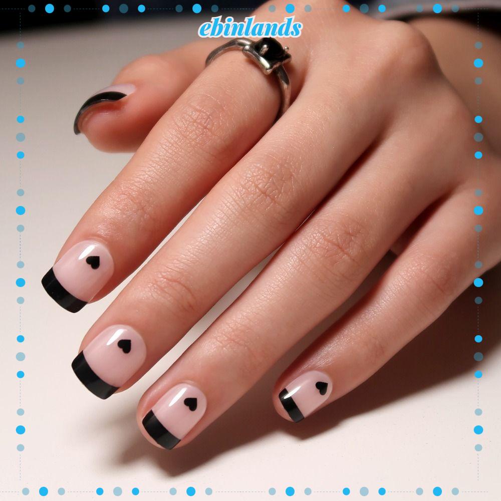 Bộ 24 Móng Tay Giả Trang Trí Trái Tim Xinh Xắn