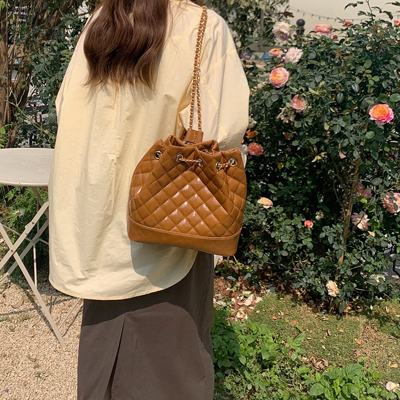 Ba Lô Rút Dây Hình Thoi Thời Trang Cho Nữ