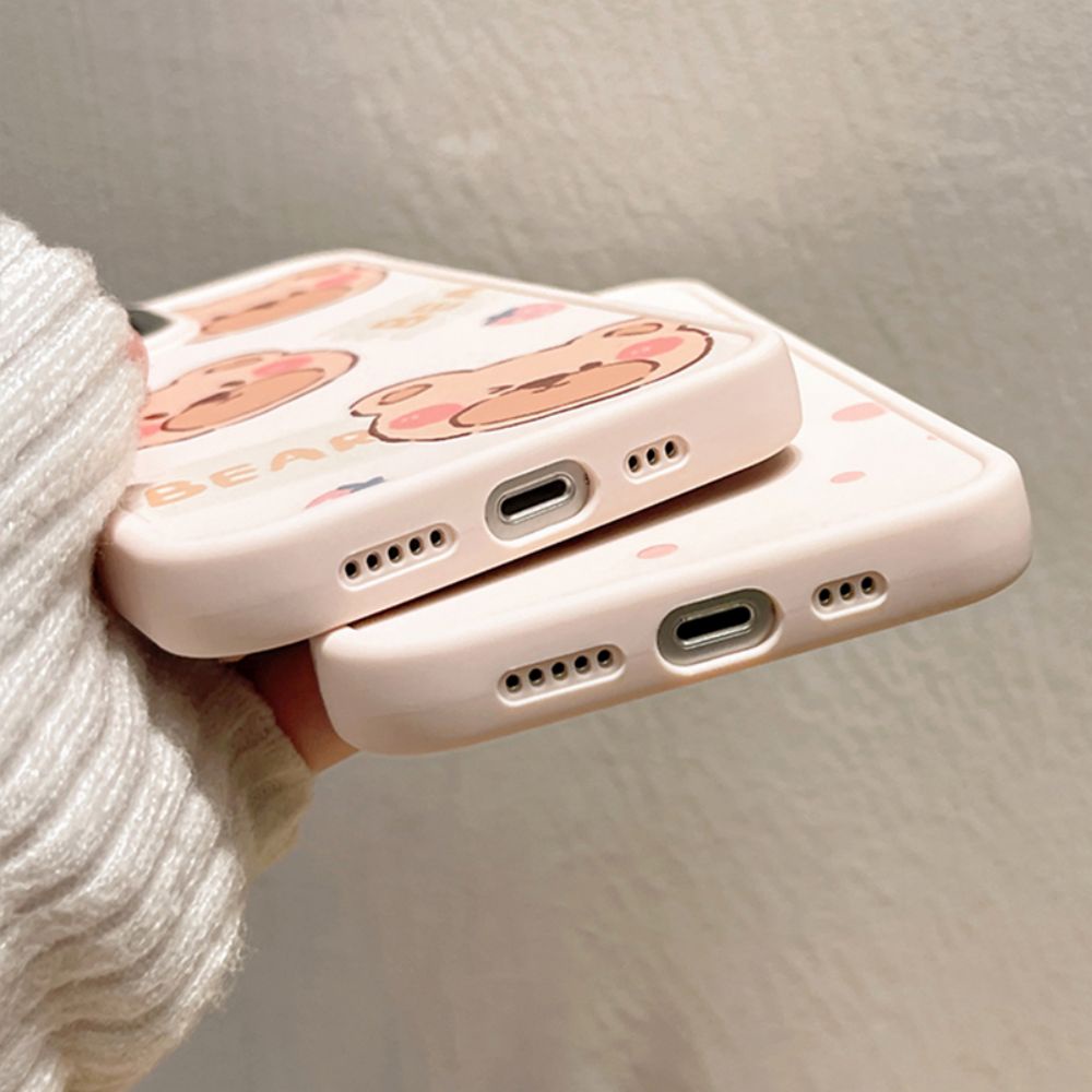 Ốp Điện Thoại TPU Mềm Chống Sốc Mạ Điện In Hình Gấu Bánh Donut Cho IPhone 11 14 13 12 Pro Max