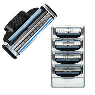 4 Pieces for Gillette MACH 3 Razor Blades Stainless Steel Blades Replacments