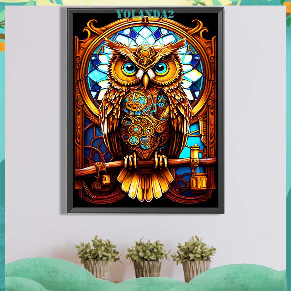 Tranh Đính Đá Kim Cương Toàn Bộ 5D DIY Hình Vẽ Con Cú