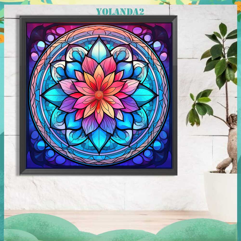 Bộ Tranh Đính Đá 5D Họa Tiết Hoa Văn Mandala Độc Đáo DIY Dùng Trang Trí Nhà Cửa