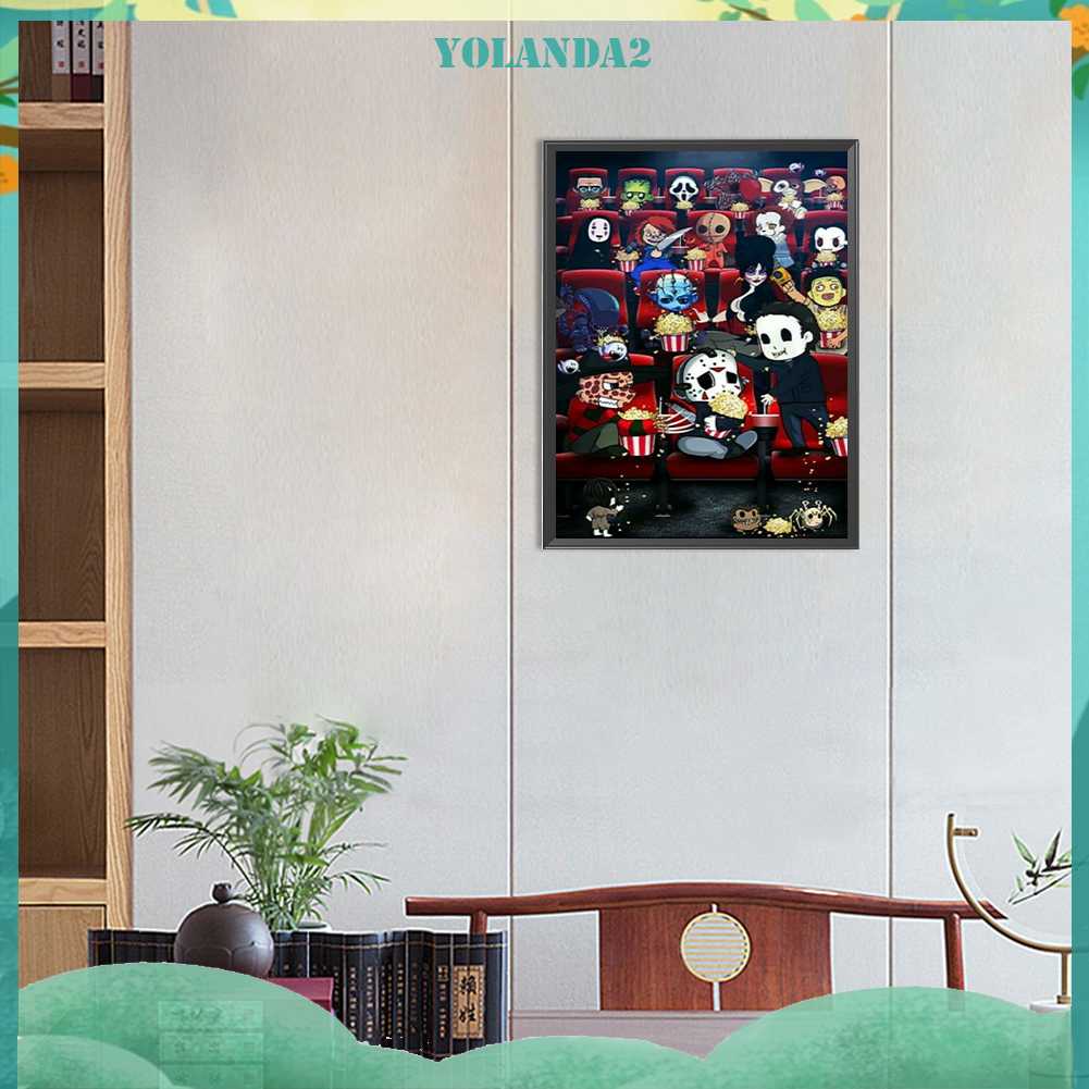 Tranh Đính Đá Kim Cương Toàn Bộ 5D DIY Hình Vẽ Phim Kinh Dị Trang Trí Nhà Cửa