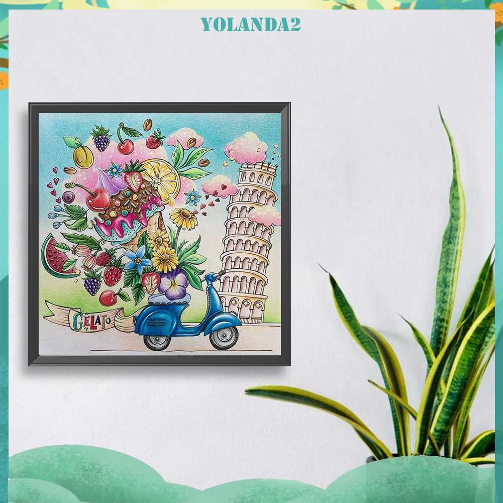 Tranh Đính Đá Kim Cương Toàn Bộ 5D DIY Hình Vẽ Hoa Trang Trí Nhà Cửa Xe Hơi