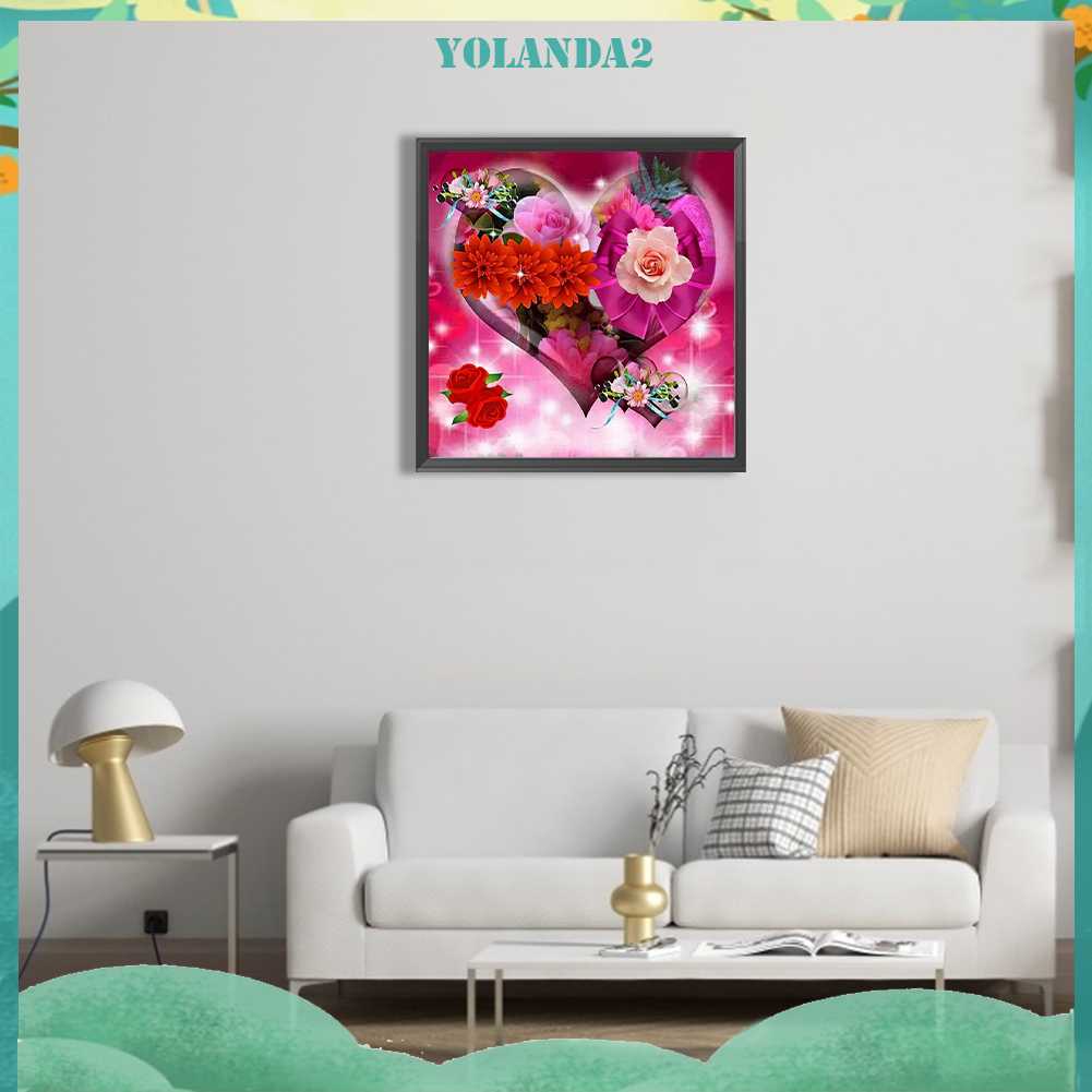 Tranh Đính Đá Kim Cương Toàn Bộ 5D DIY Hình Vẽ Hoa Trang Trí Nhà Cửa