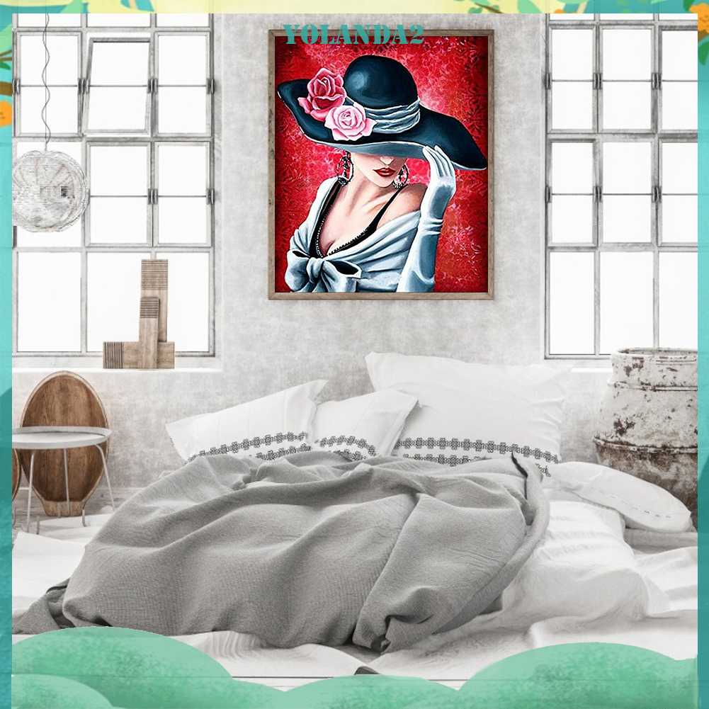 Tranh Đính Đá Kim Cương Toàn Bộ 5D DIY Hình Vẽ Cô Gái Trang Trí Nhà Cửa