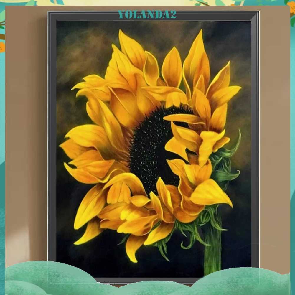 Tranh Đính Đá Kim Cương Toàn Bộ 5D DIY Hình Vẽ Hoa Trang Trí Nhà Cửa