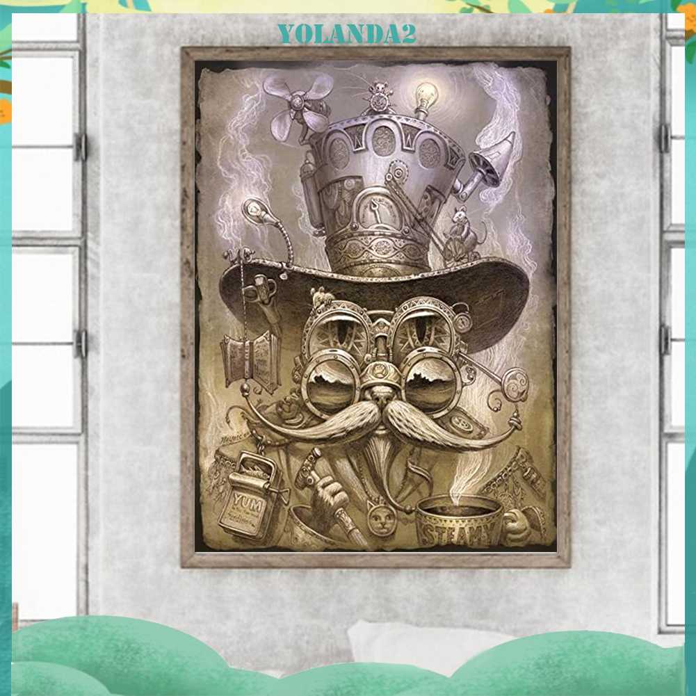 Tranh Đính Đá Kim Cương Toàn Bộ 5D DIY Hình Vẽ Mèo Trang Trí Nhà Cửa