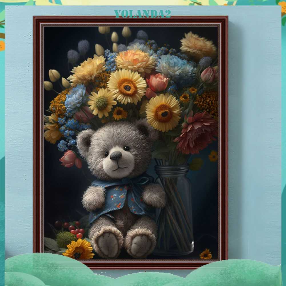 Tranh Đính Đá Kim Cương Toàn Bộ 5D DIY Hình Búp Bê Hoa