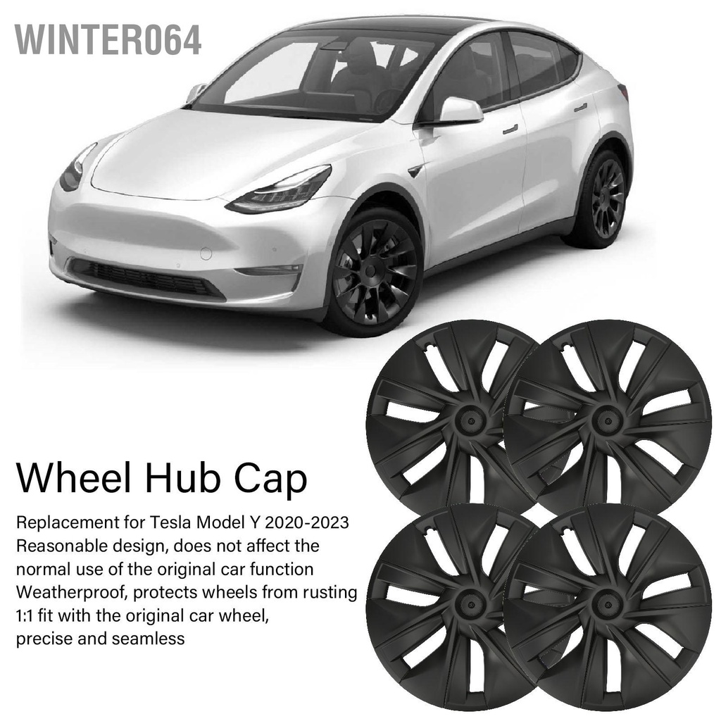 Winter064 Thay thế thiết kế kết cấu có độ bền cao màu đen mờ 4 bánh xe cho Tesla Model Y 2020‑2023
