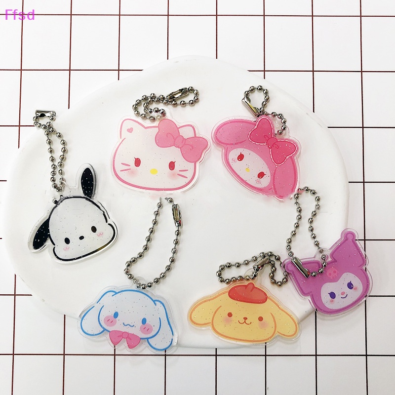 {Ffsd} Sanrio Kuromi Hello Kitty Purin Pachacco Móc Chìa Khóa Acrylic Dễ Thương Trang Trí Ba Lô Đi Học * Bán Chạy