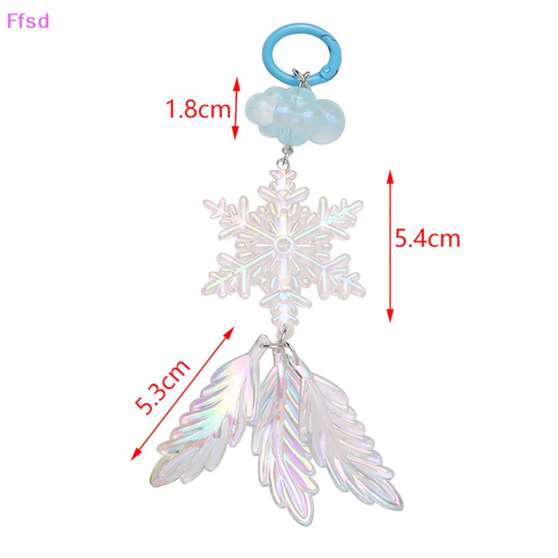 {Ffsd} Móc Chìa Khóa Acrylic Mạ Màu Hình Bông Tuyết Lông Vũ Tươi Tắn Sáng Tạo Thời Trang Trang Trí Túi Xách * Bán Chạy