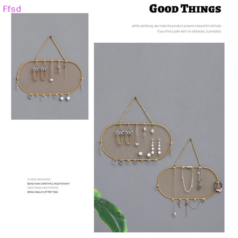 {Ffsd} Giá Sắt Nhẹ Phong Cách Bắc Âu Sang Trọng Trưng Bày Bông Tai Chìa Khóa Có Thể Đóng Vào Tường * Bán Chạy