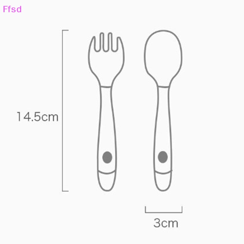 {Ffsd} Bộ Muỗng Nĩa Silicon Tập Ăn Cho Bé