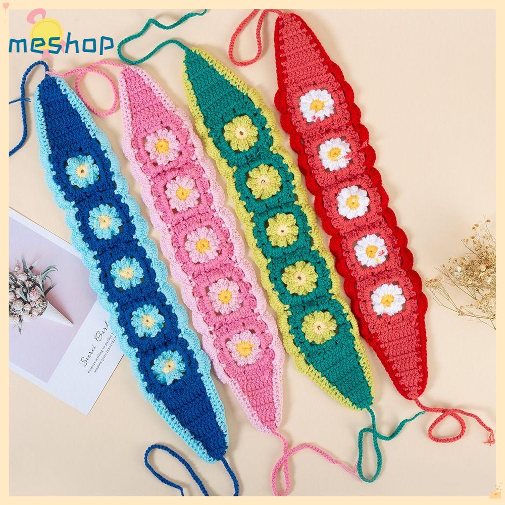 Băng Đô Bandana Đan Móc Họa Tiết Hoa Sáng Tạo