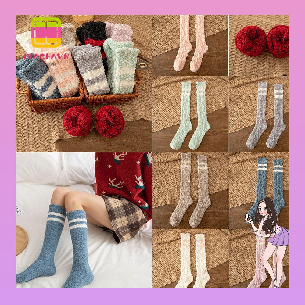 Đôi Vớ Cao Cổ Dày Dặn Chống Gió Thoải Mái Giữ Ấm Mùa Đông Thiết Kế Dễ Thương