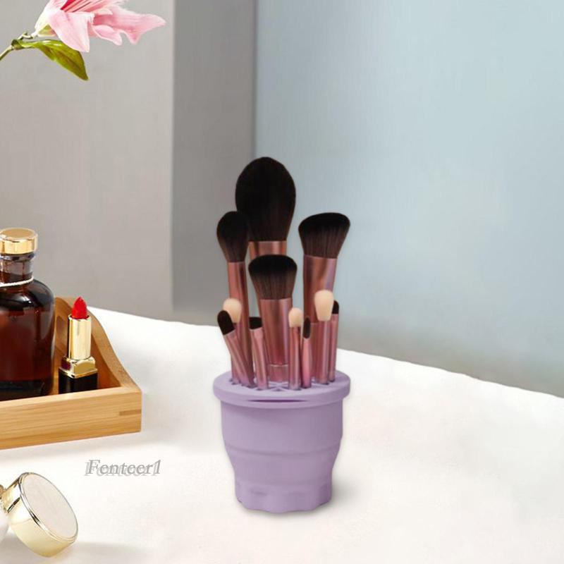 Giá Đỡ Cọ Trang Điểm Bằng Silicon Đa Năng Có Thể Gấp Gọn Fenteer1