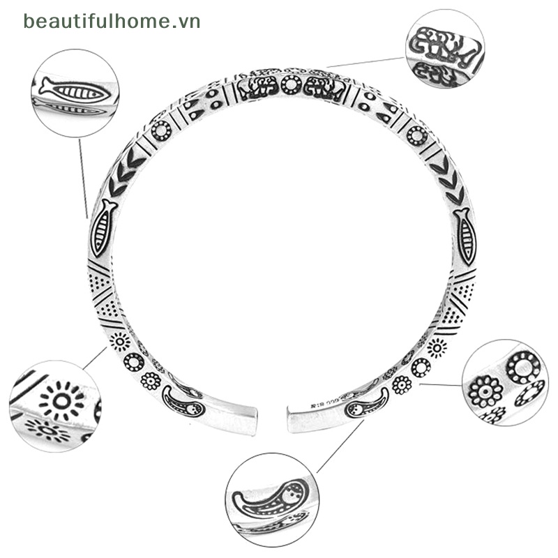 [beautifulhome] Vòng Đeo Tay Dạng Xoắn Phong Cách Boho Cổ Điển Màu Bạc Thời Trang Thường Ngày Cho Nam Và Nữ [beauty]