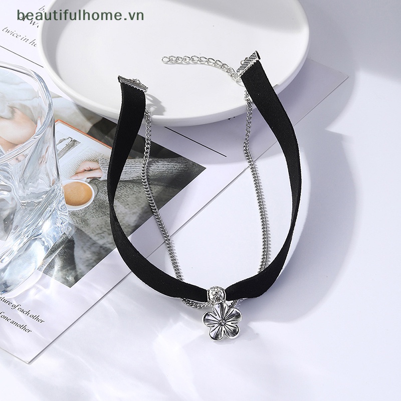 Vòng Cổ Choker Nhung Đen Nhiều Lớp Phong Cách Gothic Cổ Điển Cho Nữ