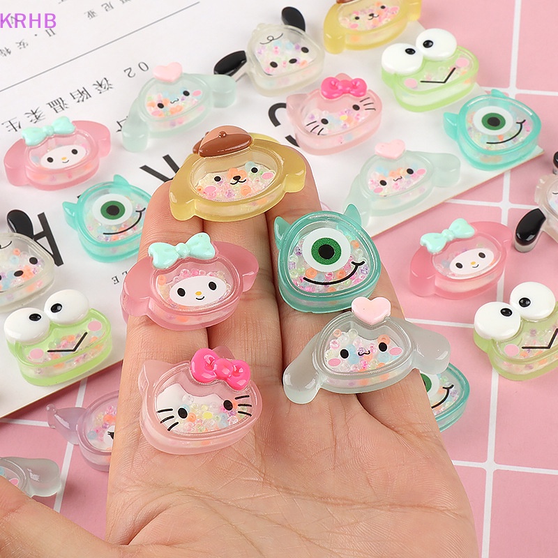 Bộ 5 Keo Dán Trang Sức Hình Kitty My Melody Cinnamoroll Phát Sáng Độc Đáo Mới