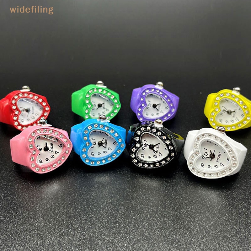 1 Nhẫn Đồng Hồ Co Giãn Mặt Trái Tim Phong Cách Punk Dành Cho Nam Và Nữ