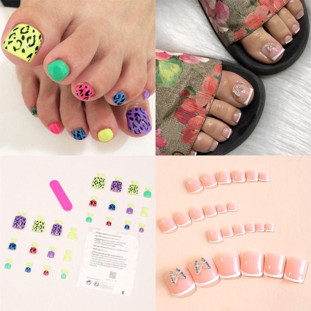 Móng Chân Giả Hình Vuông Phủ Toàn Diện Cho Nữ