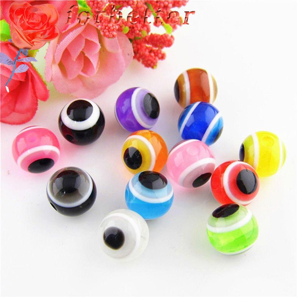 Set 100 Hạt Nhựa Tròn Hình Mắt Quỷ Thời Trang Làm Trang Sức Cho Nữ